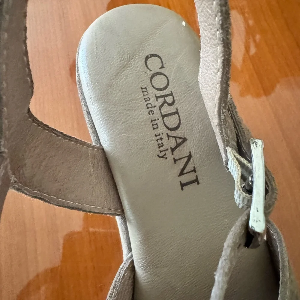 Jenna Platform Wedge Sandal Cordani Side 8.5 (39) Crosta Fango beige